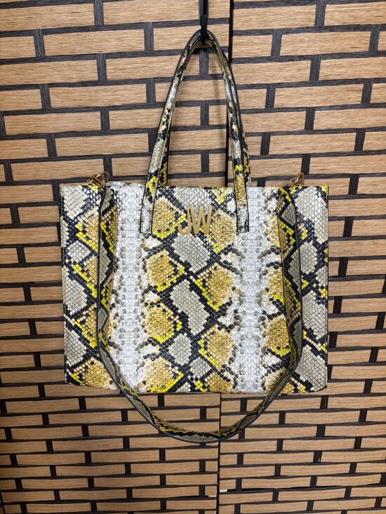 Jason Wu Handbags - Jason Wu Snakeskin Print Gold Tote Bag